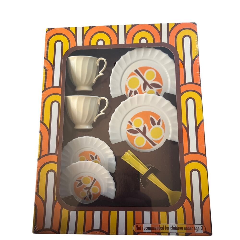 NIB & Sealed Groovy 1970's Tea Set for Two!  HG Toys